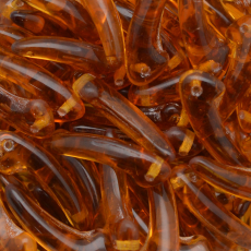 Conta de Vidro Preciosa® Ornela Folha Dentinho Topaz Transparente (10090) 18mm