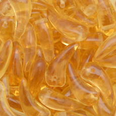 Conta de Vidro Preciosa® Ornela Folha Dentinho Topaz Transparente (10020) 6x16mm