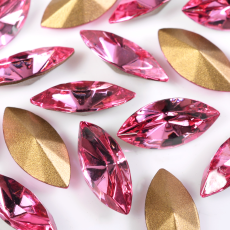 Strass Navete Swarovski® art. 4200/2 base cônica Rose 10x5mm