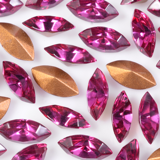 Strass Navete Swarovski art. 42002 base conica Fucshia 8x4mm
