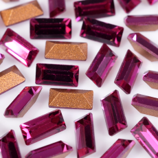 Strass Baguette Swarovski art. 4501 base conica Fuchsia 4x2mm