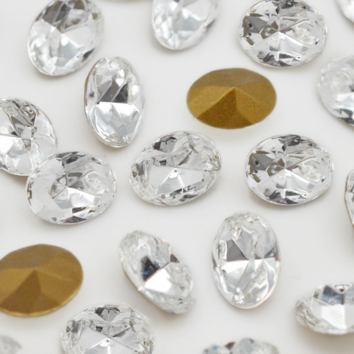 Strass Oval Swarovski art. 41302 base conica Cristal 6x4mm