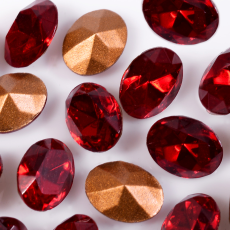 Strass Oval Swarovski® art. 4130/2 base cônica Siam 8x6mm