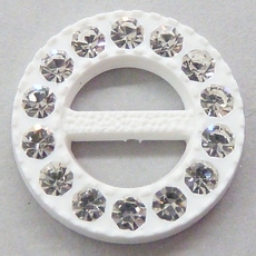 Aplique de Strass em Círculo de Plástico Swarovski® art. 51302 Cristal em caixa Branca PP12