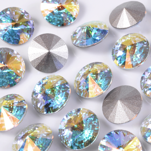 Strass Rivolli Swarovski art. 1122 base conica Cristal Aurora Boreal 12mm