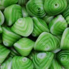 Conta de Vidro Preciosa® Ornela Disco Voador Verde Branco Mesclado (75040) 10x12mm