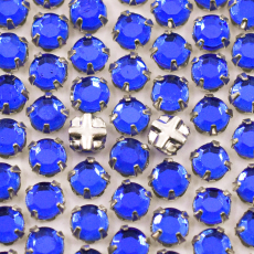 Strass Chaton Rose Engrampado para costura Prateado Collection Czech Crystal Safira SS20  4,6mm