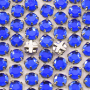 Strass Chaton Rose Engrampado para costura Prateado Collection Czech Crystal Safira SS20  4,6mm