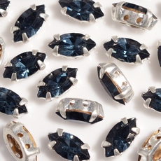 Navete Engrampado para costura Preciosa® Montana Prateado 10x5mm