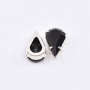 Strass Gota Engrampado Prateado  para costura Preciosa Jet 13x7,8mm