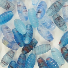 Conta de Vidro Preciosa® Ornela Tatuzinho Azul Branco (35014) 14mm