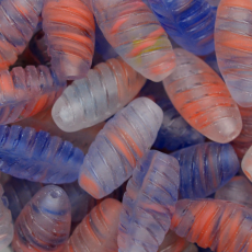 Conta de Vidro Preciosa Ornela Tatuzinho Coral Azul Cristal 9533 14mm