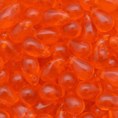 Conta de Vidro Preciosa® Ornela Gota Laranja Transparente (90040) 7x13mm