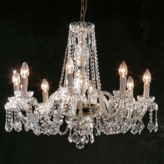Lustre de Cristal Barcelona 8 Braços Níquel