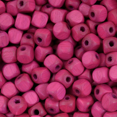 Conta de Madeira Preciosa Ornela Cubo Pink 5mm