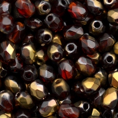 Cristal Preciosa® Ornela Vermelho Dourado Transparente Metálico (9261) 3mm