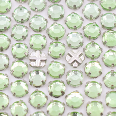 Strass Chaton Rose Engrampado Prateado para costura Collection Czech Crystal Peridot SS16  3,80mm
