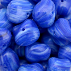 Conta de Vidro Preciosa® Ornela Quadrado (furo central) Azul Mesclado (35020) 14mm