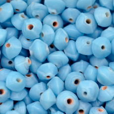 Conta de Vidro Artesanal LDI Cristais® Pião Turquesa 3x5mm