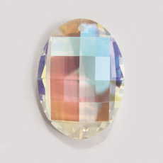 Amêndoa Matrix Pingente Strass Swarovski® Cristal Blue Aurora Boreal 32x23mm