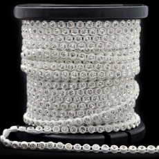 Fio de Strass Plástico Branco Preciosa® art. 81 Cristal SS8 = PL18 = 2,4mm