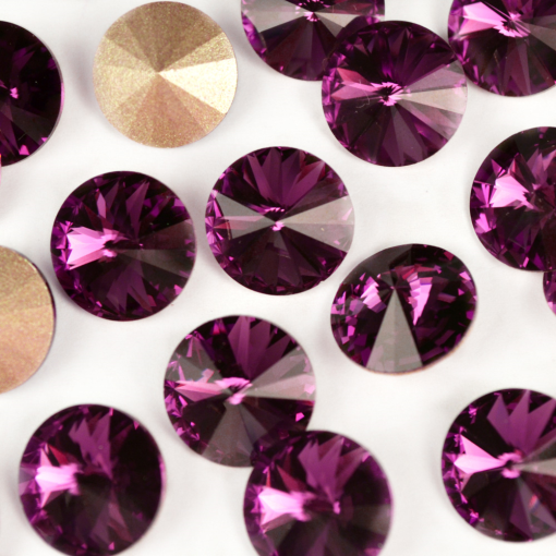Strass Rivolli Swarovski art. 1122 base conica Ametista 12mm