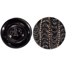 Botão Preciosa® Ornela art. 26 Preto e Dourado 23mm