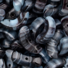 Conta de Vidro Preciosa® Ornela Meia Lua Cinza Mesclado (26607) 15mm