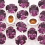 Strass Oval Engrampado Prateado para costura LDI Cristais Amestista 10x8mm
