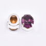 Strass Oval Engrampado Prateado para costura LDI Cristais Amestista 10x8mm