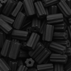 Canutilho Quadrado Torcido Preciosa® Ornela Preto Mate Torcido Fosco (23980) 10x6mm