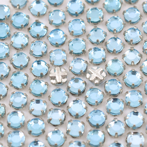 Strass Chaton Rose Engrampado para costura Collection Czech Crystal Agua Prateado SS12 3,00mm