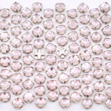 Strass Chaton Rose Engrampado para costura Prateado Collection Czech Crystal Light Ametista SS12 3,00mm