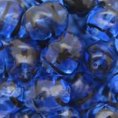 Conta de Vidro Preciosa® Ornela Barril Torcido Preto Azul Torcido (38036) 13x11mm