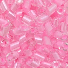 Canutilho Cut Pipes Preciosa® Ornela Cristal e Rosa Lined (38173) 3mm