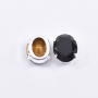 Strass Oval Engrampado para costura Preciosa Jet Prateado 12x10mm
