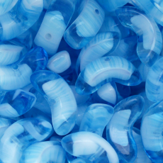 Conta de Vidro Preciosa® Ornela Meia Lua Agua Branco Lined (65014) 15mm