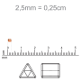 Vidrilho Triangular Preciosa Ornela Prata Transparente 78102 2,5mm