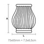 Vaso Bola Artesanal para lustre LDI Cristais art. 60405 Cristal 80x60mm