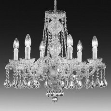 Lustre de Cristal Barcelona 6 Braços Níquel