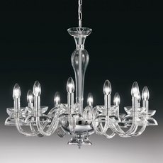 Lustre de Murano em cristal feito à mão Dali 12 Braços Níquel