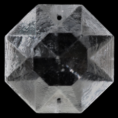 Castanha com efeito Cristal de Rocha LDI Cristais Cristal 2 furos 18mm