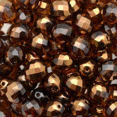 Cristal Preciosa® Ornela Marrom Claro Dourado Transparente Metálico (10210) 12mm