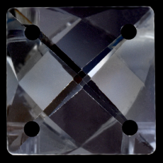 Quadrado Pingente K9 LDI Cristais art. 63 Cristal 4 furos na diagonal 16mm