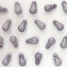 Conta de Vidro Preciosa® Ornela Gota Lilás Dourado (6496) 6x11mm