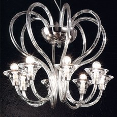 Lustre de Murano em cristal feito à mão Babylon 8 Braços Níquel