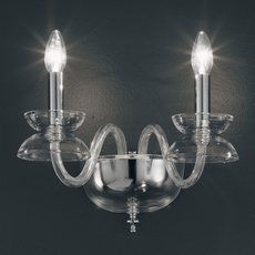 Arandela de Murano em cristal feito à mão Dali 2 Braços Níquel