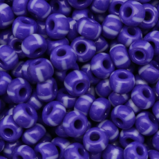 Miçanga Preciosa® Ornela Azul 4 Tiras Branco Rajado Fosco (33030) 9/0 aprox. 2,6mm