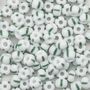 Micanga Preciosa Ornela Branco 4 Tiras Verdes Rajado Fosco 03850 20 aprox. 6,1mm