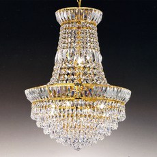 Lustre de Cristal Império News Orleans Dourado diâmetro 40 cm